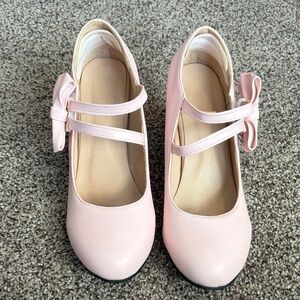 Women’s Pink Bow Mary Jane Heels